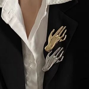 ZARA Silver Hand Brooch Pin Body  Sculptural | NWOT